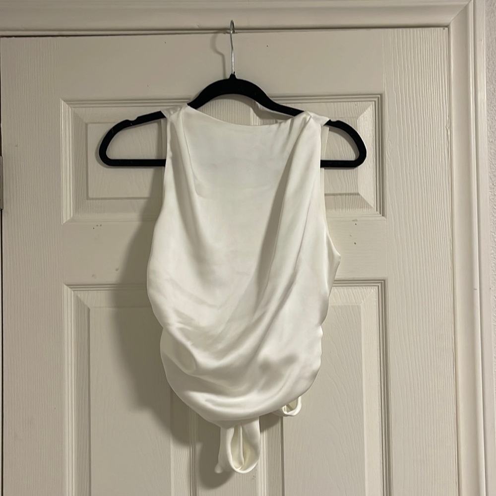 White Crop Top with a Tied Back